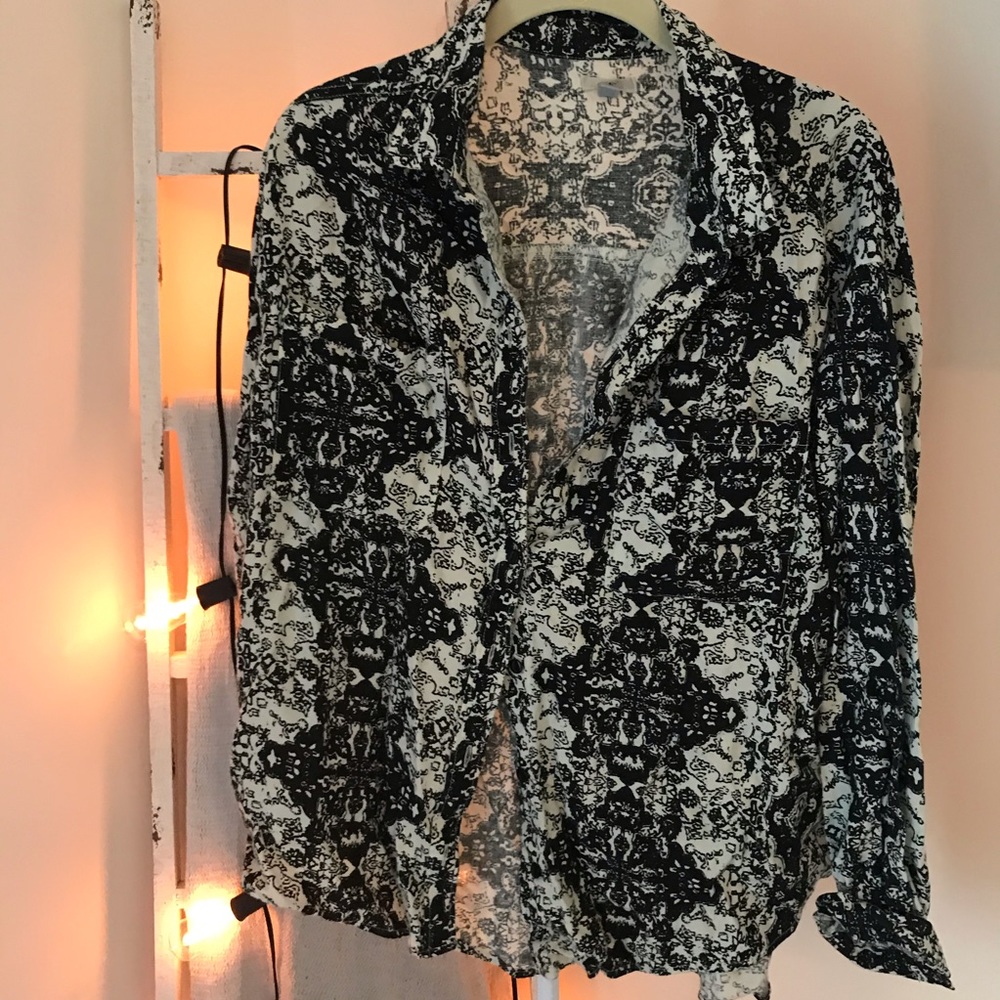 Urban Outfitters Ecote Patterned Button Up Blouse